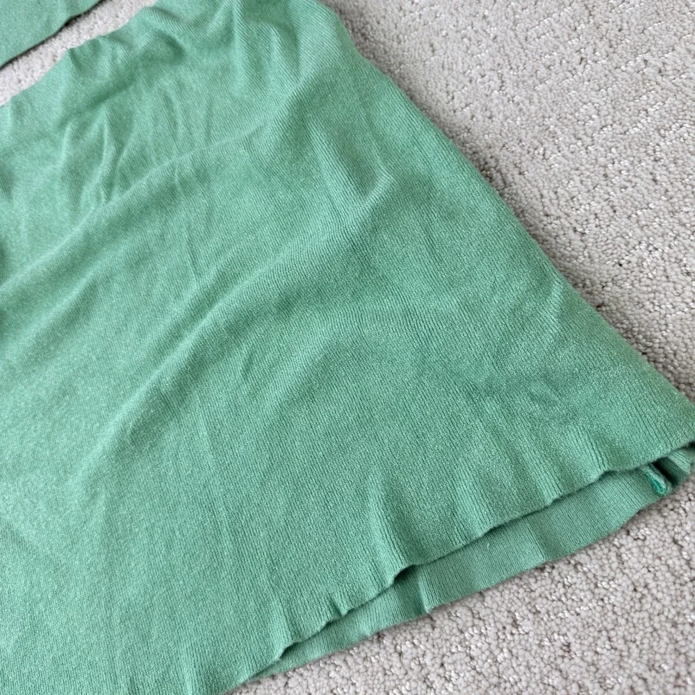 Djerf Avenue Two Piece Tube Top Mini Skirt Set‎ Women XS Green Terry Cloth